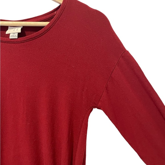 A New Day Red Long Sleeve shirt with Lower Waist Tie - Picture 2 of 5
